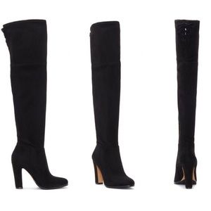 CHEERA Fitted Stretch Suede Over the Knee Boot